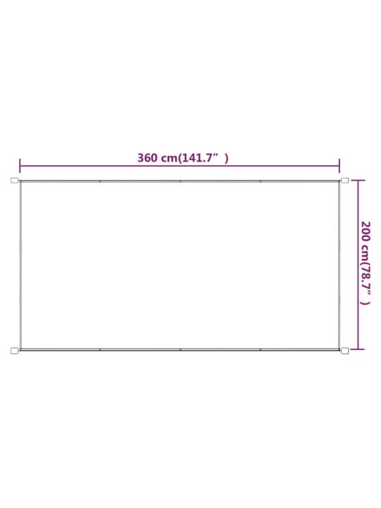 Pystymarkiisi terrakotta 200x360 cm Oxford kangas