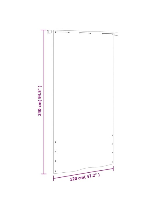 Parvekkeen suoja valkoinen 120x240 cm Oxford kangas