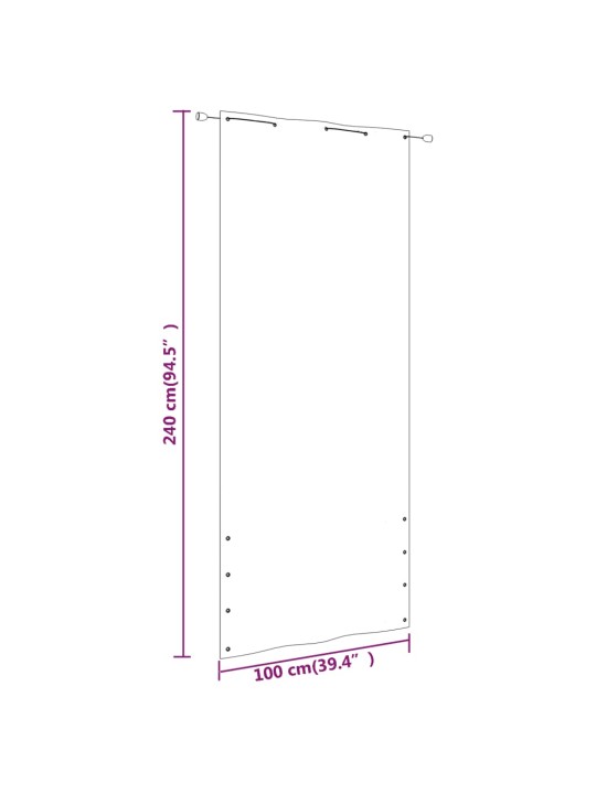 Parvekkeen suoja terrakotta 100x240 cm Oxford kangas