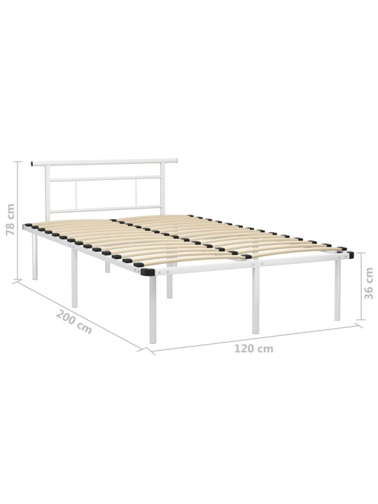 Sängynrunko valkoinen metalli 120x200 cm