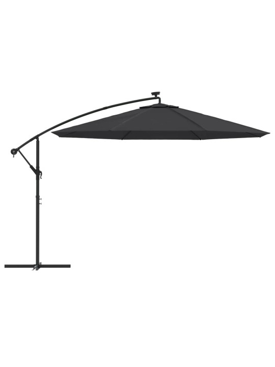 Aurinkovarjo cantilever led-valoilla 350 cm musta