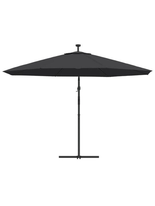 Aurinkovarjo cantilever led-valoilla 350 cm musta