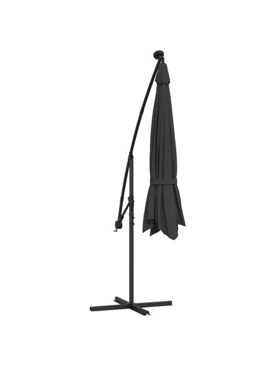 Aurinkovarjo cantilever led-valoilla 350 cm musta
