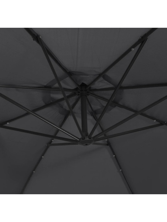 Aurinkovarjo cantilever led-valoilla 350 cm musta