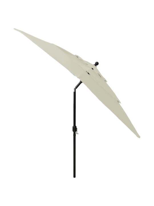 3-tasoinen aurinkovarjo alumiinitanko hiekka 2,5x2,5 m