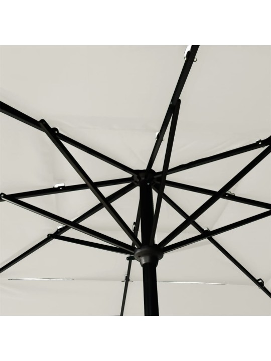 3-tasoinen aurinkovarjo alumiinitanko hiekka 2,5x2,5 m