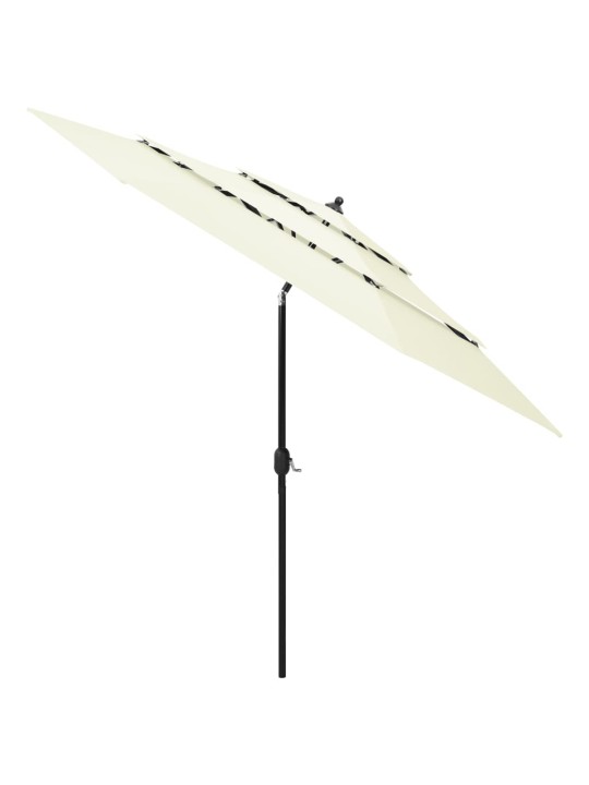 3-tasoinen aurinkovarjo alumiinitanko hiekka 3 m