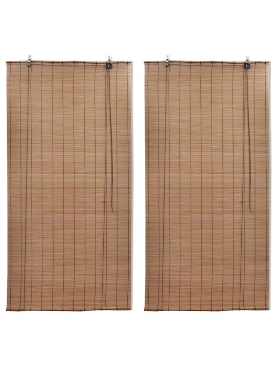 Bambu rullaverhot 2kpl ruskea 120 x 220 cm