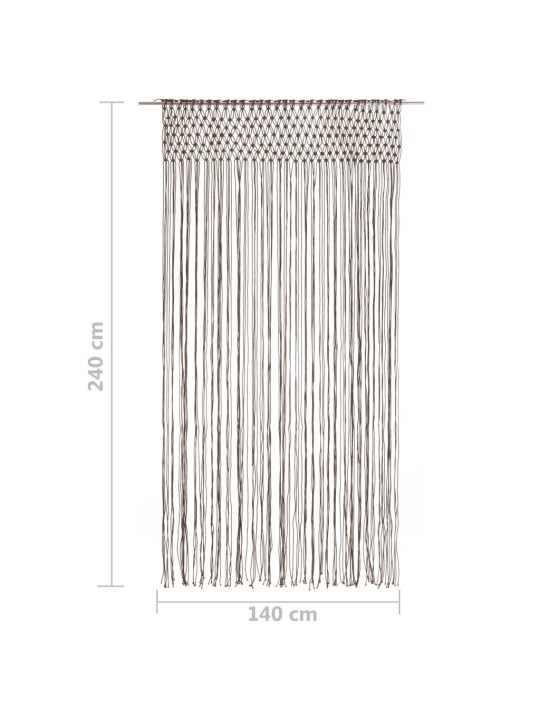 Macrame verho harmaanruskea 140x240 cm puuvilla