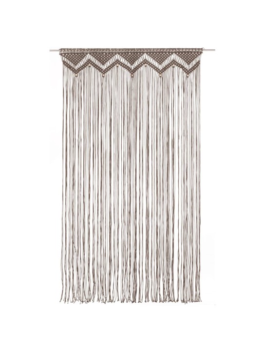 Macrame verho harmaanruskea 140x240 cm puuvilla