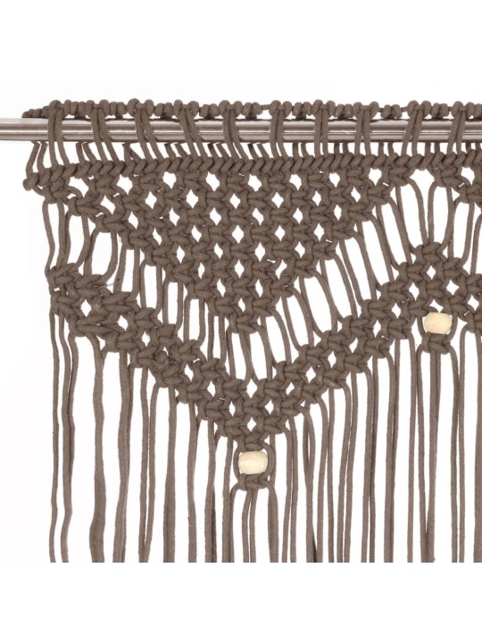 Macrame verho harmaanruskea 140x240 cm puuvilla