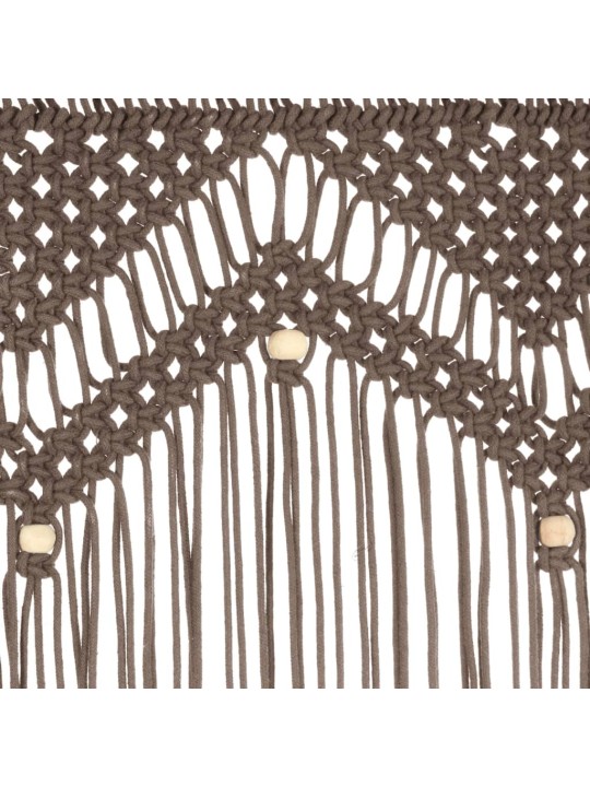 Macrame verho harmaanruskea 140x240 cm puuvilla