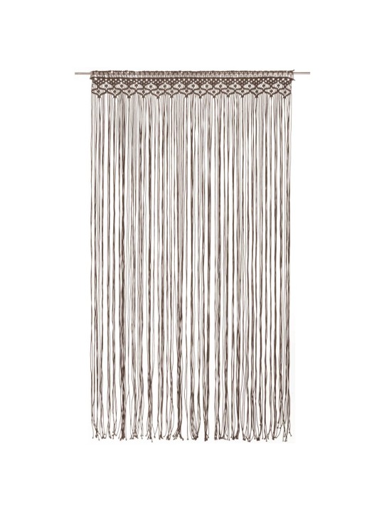 Macrame verho harmaanruskea 140x240 cm puuvilla