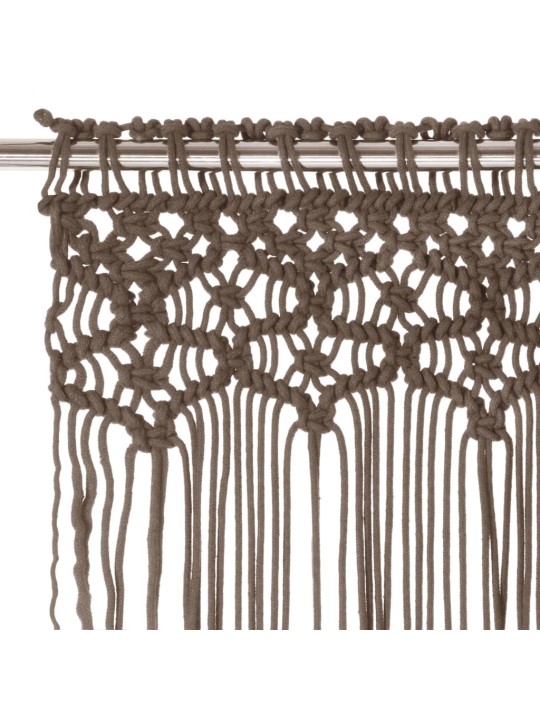 Macrame verho harmaanruskea 140x240 cm puuvilla