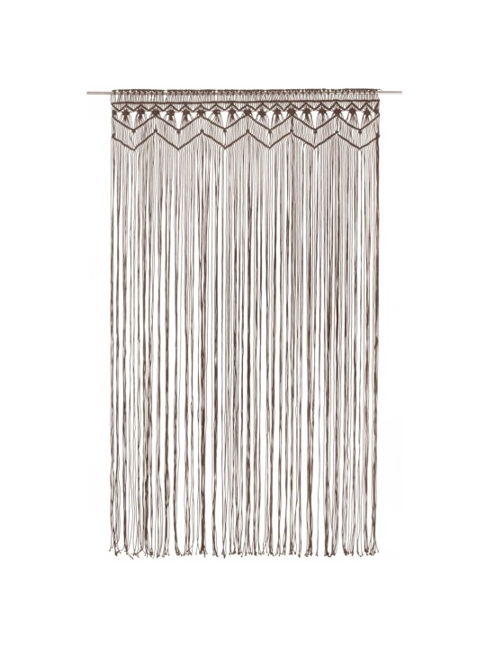 Macrame verho harmaanruskea 140x240 cm puuvilla