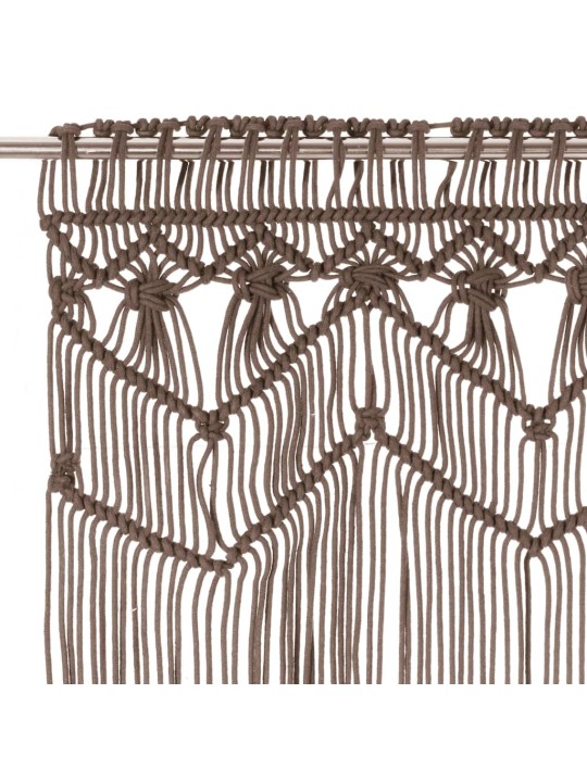 Macrame verho harmaanruskea 140x240 cm puuvilla