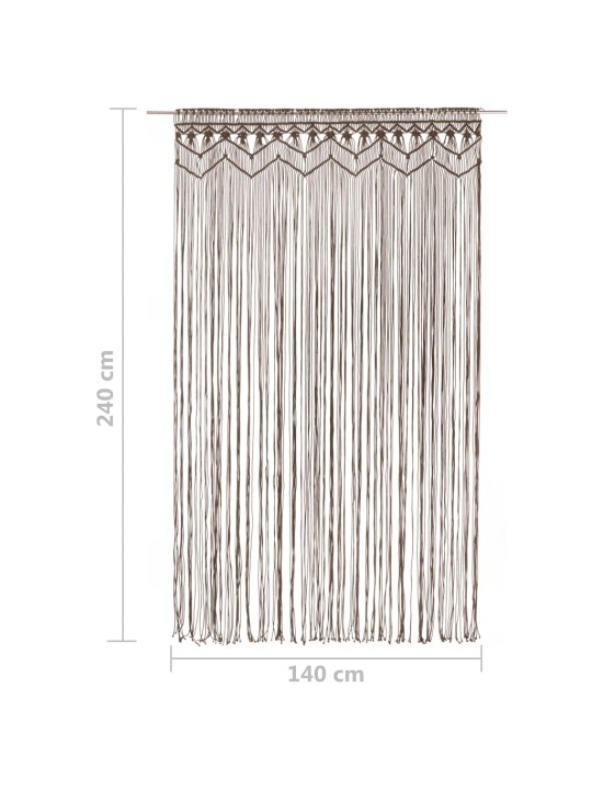 Macrame verho harmaanruskea 140x240 cm puuvilla