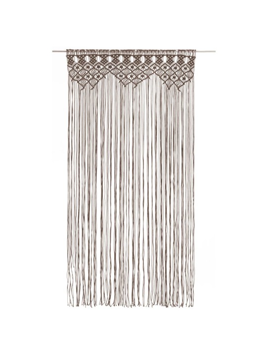 Macrame verho harmaanruskea 140x240 cm puuvilla