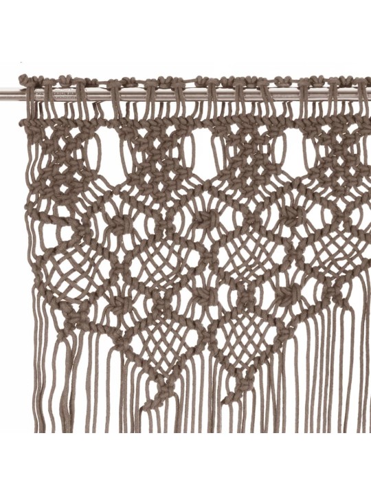 Macrame verho harmaanruskea 140x240 cm puuvilla