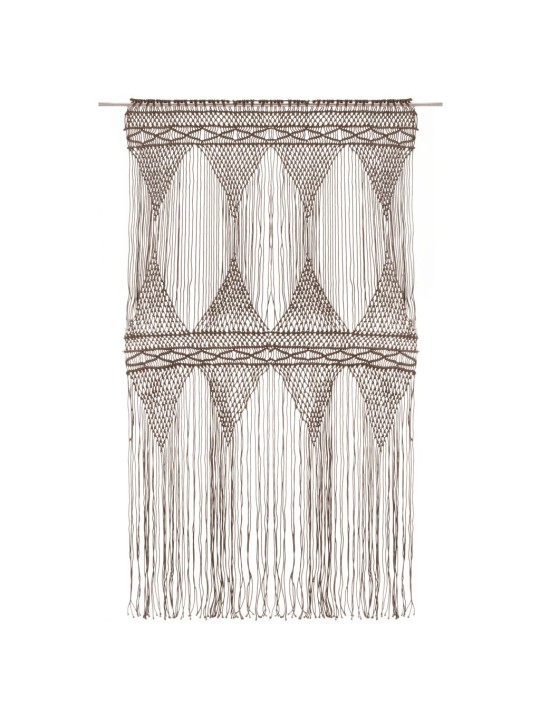 Macrame verho harmaanruskea 140x240 cm puuvilla