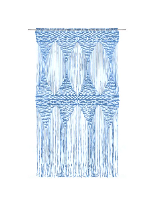 Macrame verho sininen 140x240 cm puuvilla