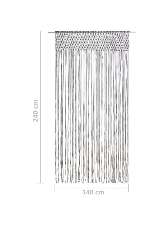 Macrame verho antrasiitti 140x240 cm puuvilla