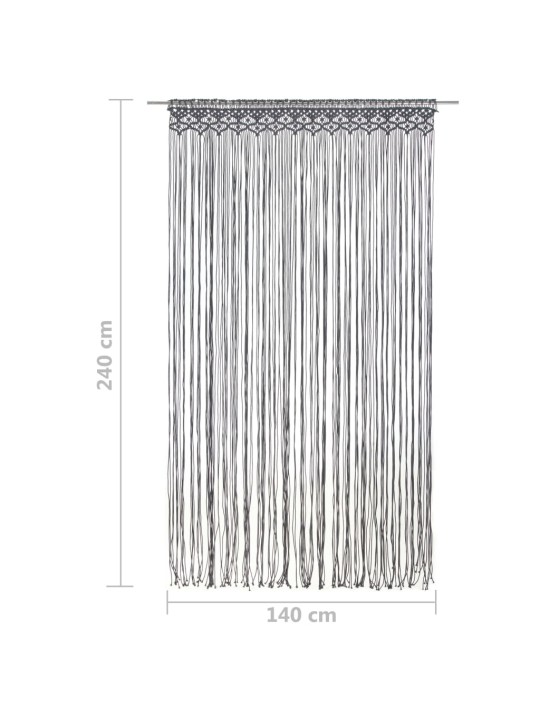 Macrame verho antrasiitti 140x240 cm puuvilla