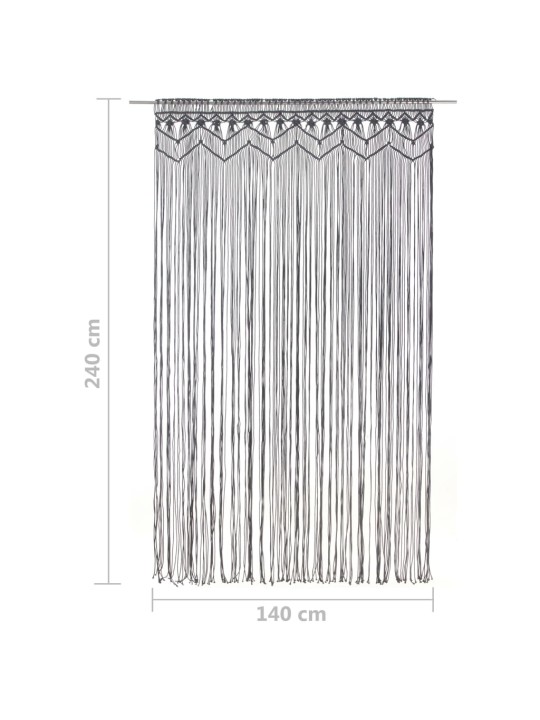 Macrame verho antrasiitti 140x240 cm puuvilla