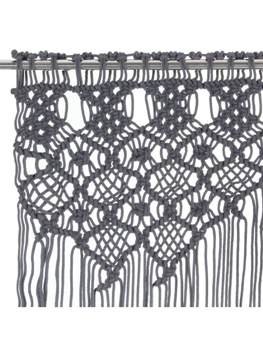 Macrame verho antrasiitti 140x240 cm puuvilla