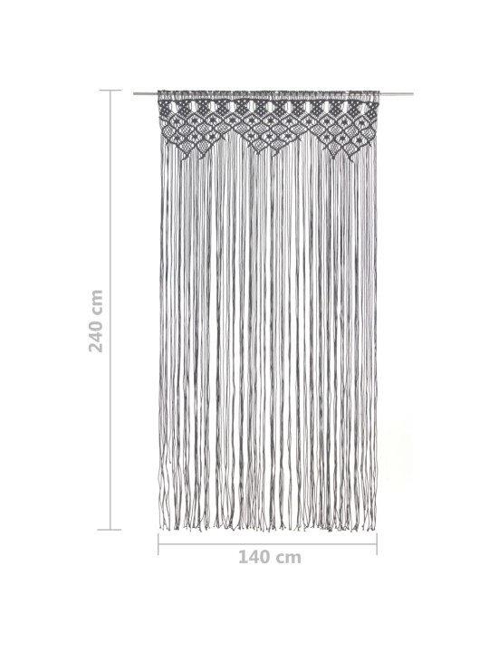 Macrame verho antrasiitti 140x240 cm puuvilla