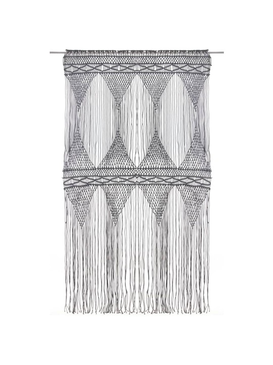 Macrame verho antrasiitti 140x240 cm puuvilla