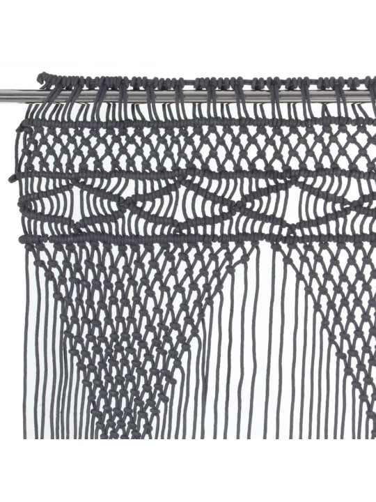 Macrame verho antrasiitti 140x240 cm puuvilla