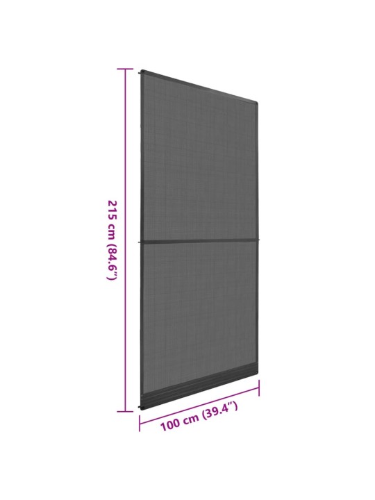 Saranoitu hyönteisverkko oviin 100x215 cm antrasiitti