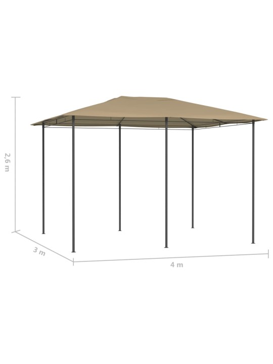 Huvimaja 3x4x2,6 m harmaanruskea 160 g/m²