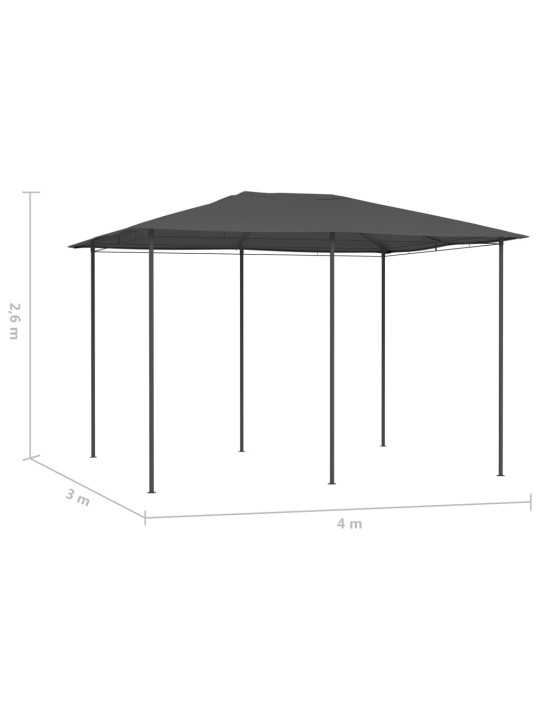 Huvimaja 3x4x2,6 m antrasiitti 160 g/m²