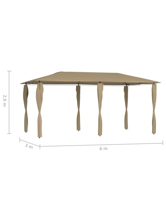 Huvimaja sivuseinillä 3x6x2,6 m harmaanruskea 160 g/m²