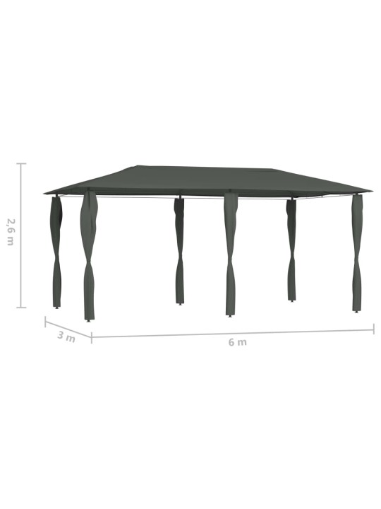 Huvimaja sivuseinillä 3x6x2,6 m antrasiitti 160 g/m²