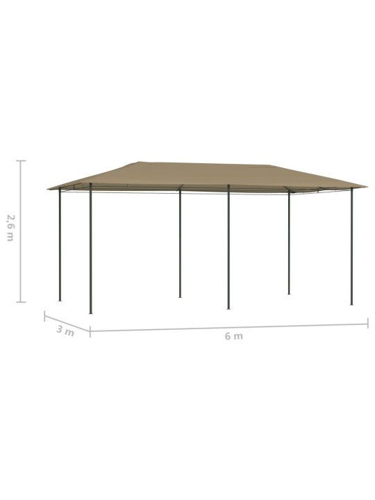 Huvimaja 3x6x2,6 m harmaanruskea 160 g/m²