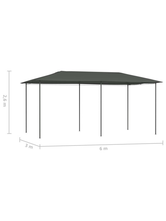 Huvimaja 3x6x2,6 m antrasiitti 160 g/m²