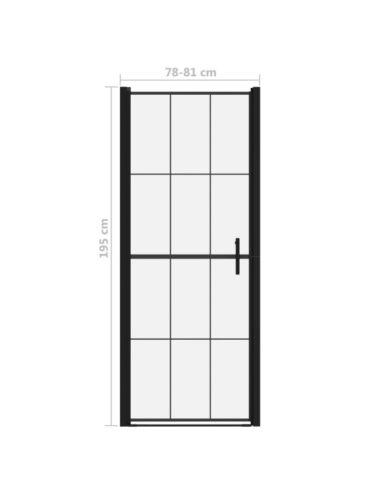 Suihkuovi karkaistu lasi 81x195 cm musta