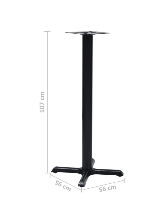 Bistropöydän jalka musta 56x56x107 cm valurauta