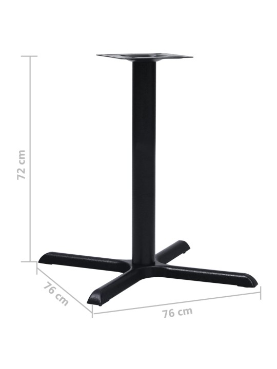 Bistropöydän jalka musta 76x76x72 cm valurauta