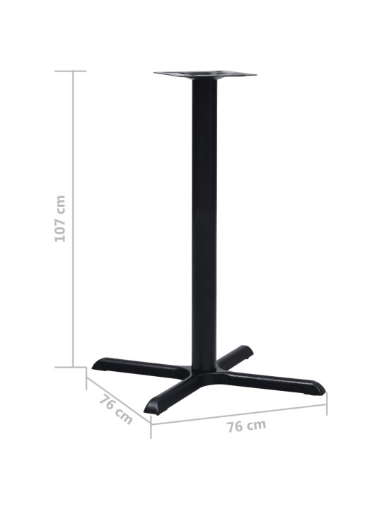 Bistropöydän jalka musta 76x76x107 cm valurauta