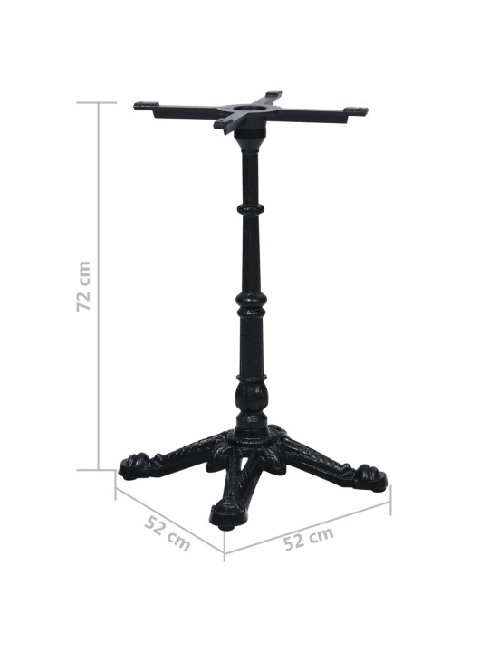 Bistropöydän jalka musta 52x52x72 cm valurauta