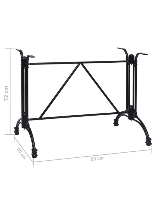 Bistropöydän jalka musta 93x60x72 cm valualumiini