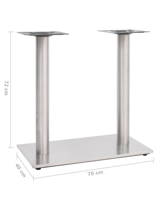 Bistropöydän jalka hopean värinen 70x40x72 cm ruostumaton teräs