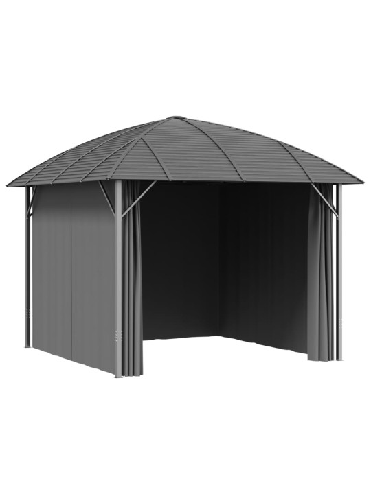 Huvimaja sivuseinillä ja kaarikatolla 3x3 m antrasiitti