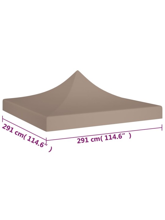 Juhlateltan katto 3x3 m harmaanruskea 270 g/m²