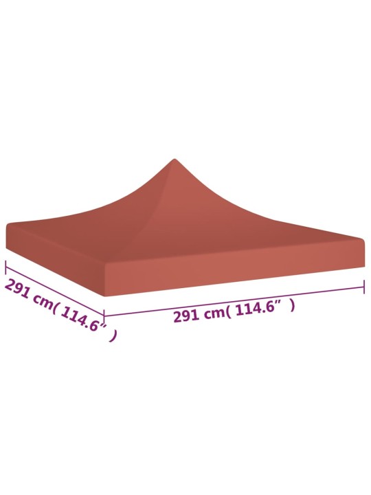 Juhlateltan katto 3x3 m terrakotta 270 g/m²