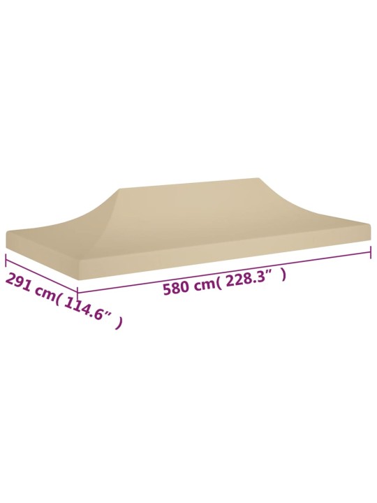 Juhlateltan katto 6x3 m beige 270 g/m²